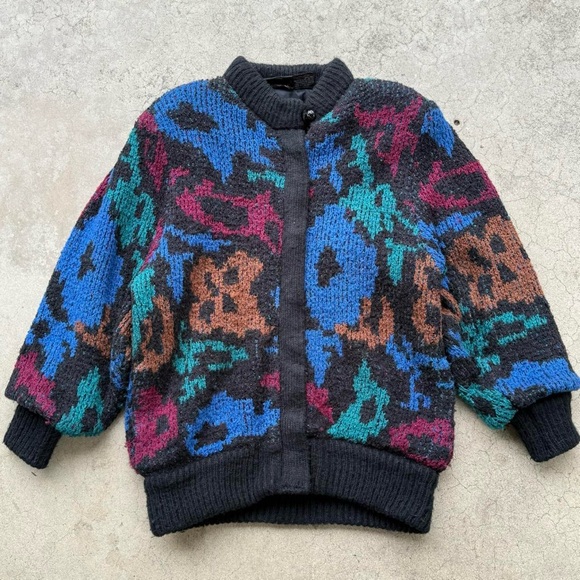 Vintage 80’s Rochelle California Colorful Abstract ZipUp Lined Jacket - Picture 3 of 8